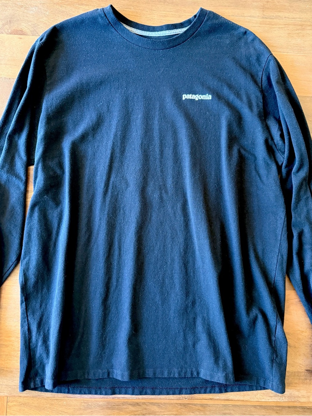 Patagonia Black Long Sleeve Logo Tee - P-6 Logo Responsibili-T